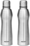 MILTON Elate Stainless Steel each 880 ml Bottle(Pack of 2, Silver, Steel)