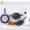 MasterChef Champions Black Induction Bottom Non-Stick Coated Cookware Set(Aluminium, 3 – Piece)