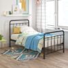APRODZ Marks Twin Size Metal Bed (Metal – Black Powdercoated)