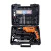 WORKPEDIA Professional Tool Kit with Impact Drill, 550W, 220-230V, Chuck 13mm, 3000 RPM, 48000 BPM, Forward/Reverse for Wood & Metal, Variable Speed Control, With 96 Home Essential Tools/Accessories