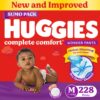 Huggies Complete Comfort Wonder Pants, India’s Fastest Absorbing Diaper | – M(228 Pieces)