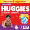 Huggies Complete Comfort Wonder Pants, India’s Fastest Absorbing Diaper | – L(192 Pieces)