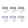 Larah by BOROSIL Tuscan Opalware up Set, 6-Pieces, White
