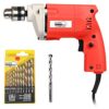 WONDERCUT WC-ED-10-R-CMB Drill Machine 10mm With Free 13Pcs HSS Drill Bits & 1Pc Masonary Bit Combo, Red