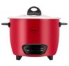 Pigeon by Stovekraft Ruby Rice Cooker with Single pot, 1.8 litres.(Red) | Toughened Glass Lid | 700 Watts | 1 Aluminium Cooking Pot | Measuring Cup| Spatula | Energy Efficient Cooking