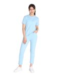 CHKOKKO Women Casual Summer Track Suit T-shirt Trackpant Co-ord Set Sky Blue 4XL