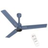 Polycab Wizzy Neo 1200mm 5-Star BLDC, Remote Ceiling fan for Living Room | 55% Energy Saving, 100% Copper, High Air Delivery, 6 Speed Setting, Reversible & Timer【Blue Silver】