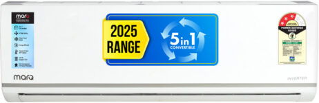 MarQ by Flipkart 2025 1.5 Ton 3 Star Split Inverter 5-in-1 Convertible with Turbo Cool Technology AC – White(153IPG25WQ, Copper Condenser)