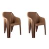 Cello Dynamo Plastic Chair (Set of 2) (Brown) | Strong and Durable | Easy to Clean | Chair for Living Room, Bed Room, Kitchen, Office Room, Outdoor | 3 Years Warranty