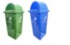 Cello Kleeno Dome Lid Plastic Garbage Dustbin Bucket 60 LTR – GREEN/BLUE (PACK OF 2)