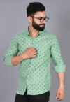 FUBAR Men Printed Casual Light Green Shirt