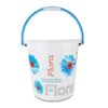 Nayasa Boon Bucket Bucket No. 18-16 Ltrs, Pack of 2, Floral Print Plastic Bathroom Set, Ideal for Home & Office, Medium, Blue