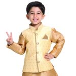 JBN Creation Boys’ Gold Silk Blend Nehru Jacket (VASBJ009GO, for 18-24 Months)