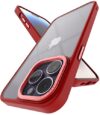Vaku Luxos® Trans Armor for iPhone 14 Pro Max Cover Case, 6 Feet Drop, Metal Ring Camera Protection, Shockproof, Scratch Resistant, Slim, Compatible with iPhone 14 Pro Max Back Cover – Red