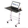 PRIVILON GLOBAL Height Adjustable Multipurpose Table for Study, Laptop Table, Portable for Office, Work from Home, Classroom (Black Table with Wight Leg)