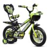Kidsmate Star Ride 14T Kids Bicycle with Training Wheels | Cycle for Kids Featuring Front Basket, Adjustable Seat & Strong Steel Frame | Perfect First Ride Kids Cycle for 2-5 Years – Neon Green