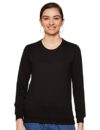 Newport Women’s Polyester Crew Neck Regular Fit Sweatshirt (NPWWPSS20001Z01_Black_Large)