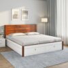 Nilkamal Electra Premier with Storage | 1 Year Warranty Engineered Wood Queen Hydraulic Bed (Finish Color – White, Delivery Condition – Knock Down)