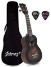 Juarez JRZ23UK/NA 23″ Concert Size Ukulele Kit, AQUILA Strings, Sapele Body, Rosewood Fingerboard, Matte Finish, with Bag and Picks, Natural Brown (21 INCH, Brown Sunburst)