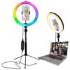 Ant Esports CARK14R (14 Inch) LED 7 Multi Color RGB Ring Light with 5.2 Feet Tripod Stand,Metal Head and Flexible Phone Holder for Mobile Phones,Gopro & DSLR Camera for Capturing Photo and Video Shoot