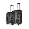 Aristocrat Polypropylene Air Pro Set of 2 Hard Luggage (55Cm and 66Cm) | Lightweight Luggage with Wheels, Secured Zip and Secured Combination Lock | Jet Black | Unisex, Spinner, Trolley Bag