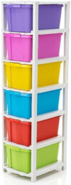J K INTERNATIONAL 6 Compartments Plastic Modular Drawer System for Home, Office(Multicolor)