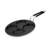 Add2Cart Iron Uttapam Pan Multi Tawa 26cm, 4 Cavity, Mini Crepe Pan for Snack, Pan Cake, Egg Omelette Maker Tawa,1.1 Kg, Black