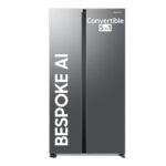 Samsung 653 L, 3 Star, Frost Free, Double Door, Convertible 5-in-1 Digital Inverter, Side By Side AI Enabled Smart Refrigerator with WiFi (RS76CG8003S9HL, Silver, Refined Inox)