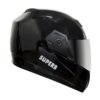 Turtle Helmet Superb Ventilated Design with Scratch Resistive Silver Visor Hard Shell ABS Full Face Helmet, Black, Small Size, (S-56 cm)