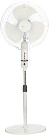 amazon basics High-Speed Oscillating Pedestal Fan I 3 Adjustable Fan Speeds | Rust Resistant Body, Adjustable Length | RPM 2200 | 400mm Sweep Length (White)
