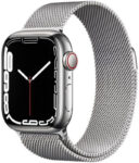 Apple WatchSeries7(GPS+Cellular-41mm)Silver Stainless Steel Case-Silver Milanese Loop(Silver Strap, Regular)