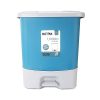 Nayasa Plastic Unibin Square | 33 Ltrs | Pedal Dustbin | With Lid and Detachable Bin | Multi Purpose Dustbin | With Handle For Easy Lift | 37 cm X 38 cm X 43.5 cm | Blue
