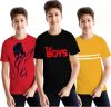 FTC FASHIONS Boys Printed Cotton Blend Regular T Shirt(Multicolor, Pack of 3)