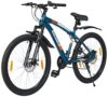Amazon Brand – Symactive Unisex Sprinter S2000 Series | 26T Geared Mountain Bike (Shimano 21 | Speed Gear) | Front Suspension | Dual Disc Brake | Frame Size: 16.5 inch | Alloy Stem | Blue