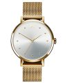 MVMT Stainless Steel Dot Analog Silver Dial Women Watch-28000034-D, Gold Band