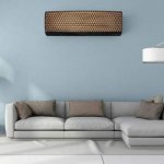 PrettKrafts Waterproof Printed Ac Cover For Split Ac 1.5 Ton Indoor Unit | All Weather Cover | Elastic Stretchable | Folding Adjustable | Protection from Dusts, Insects and Corrosion |(Trio Beige)