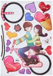 Amazon Brand – Solimo Wall Sticker for Bedroom (Love Cycle Together), Ideal Size on Wall: 100 x 80 cm PVC Vinyl, Self-Adhesive