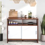 Nilkamal Lyra Engineered Wood Crockery Cabinet with 2 Open Shelf and 2 Closed Shelf (Finish Color – Urban Walnut)
