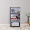 HomeTown Mezzola Engineered Wood 3 Tier Bookshelf in Wenge & White Color