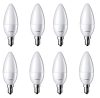 Philips 2.7-Watt 250-lumen Frosted Candle E14 Base (Cool White, Pack of 8) – Decorative, Ambience for Chandeliers, Wall lights, Desk lamps, Floor lamps
