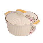 CELLO Sonet Insulated Inner Steel Casserole for Roti, 1250ml, Beige | Hot Box for Kitchen | Hot Pot for Home| Chapati Box | Locks in The Cold & Heat for Long | Serving Casserole with Lid