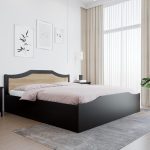 Nilkamal Willy King Bed with Box Storage | Engineered Wood | Contemporary Design | Wenge