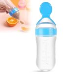 GLUN® Silicone Baby Feeding Bottle for New Born, Collapsible Bottle with Squeeze Spoon Feeder for Milk, Cereal, and Fruit, BPA-Free Pack of 1