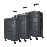 Kamiliant by American Tourister Harrier 3 Pc Set 56 cms, 68 cms & 78 cms- Small, Medium & Large Polypropylene (PP) Hard Sided 4 Wheels Spinner Luggage/Suitcase/Trolley Bag (Iron Grey)