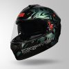 STUDDS Drifter D2 Leopard Chameleon Graphic ISI & DOT Certified Full FACE Helmet Inner Sun Visor and Spoiler (Black – L)
