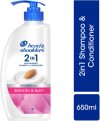 HEAD & SHOULDERS Smooth and Silky 2-in-1 Anti-Dandruff Shampoo + Conditioner for Dry, Frizzy Hair(650 ml)