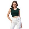 Marie Claire Women Casual Green Colour V-Neck Solid Fitted Top