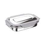 Joyo Stainless Steel Daily (Big) Tiffin Lunch Box Container 4 Side Clip Lock Lid for Office & School Use/Food Grade/Air Tight – Grey,940 ml