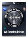 Samsung 9 kg, 5 Star, AI Control, AI Ecobubble, Super Speed, Wi-Fi, Hygiene Steam with Inbuilt Heater, Digital Inverter, Fully-Automatic Front Load Washing Machine (WW90DG6U24ASTL, NAVY)