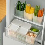 Clazkit Fridge Storage Boxes with lid (Pack of 6) – 1200 ml Plastic Food Storage Containers, White | Freezer & Refrigerator Organizers | Kitchen Storage Set | Home Kitchen Accessories